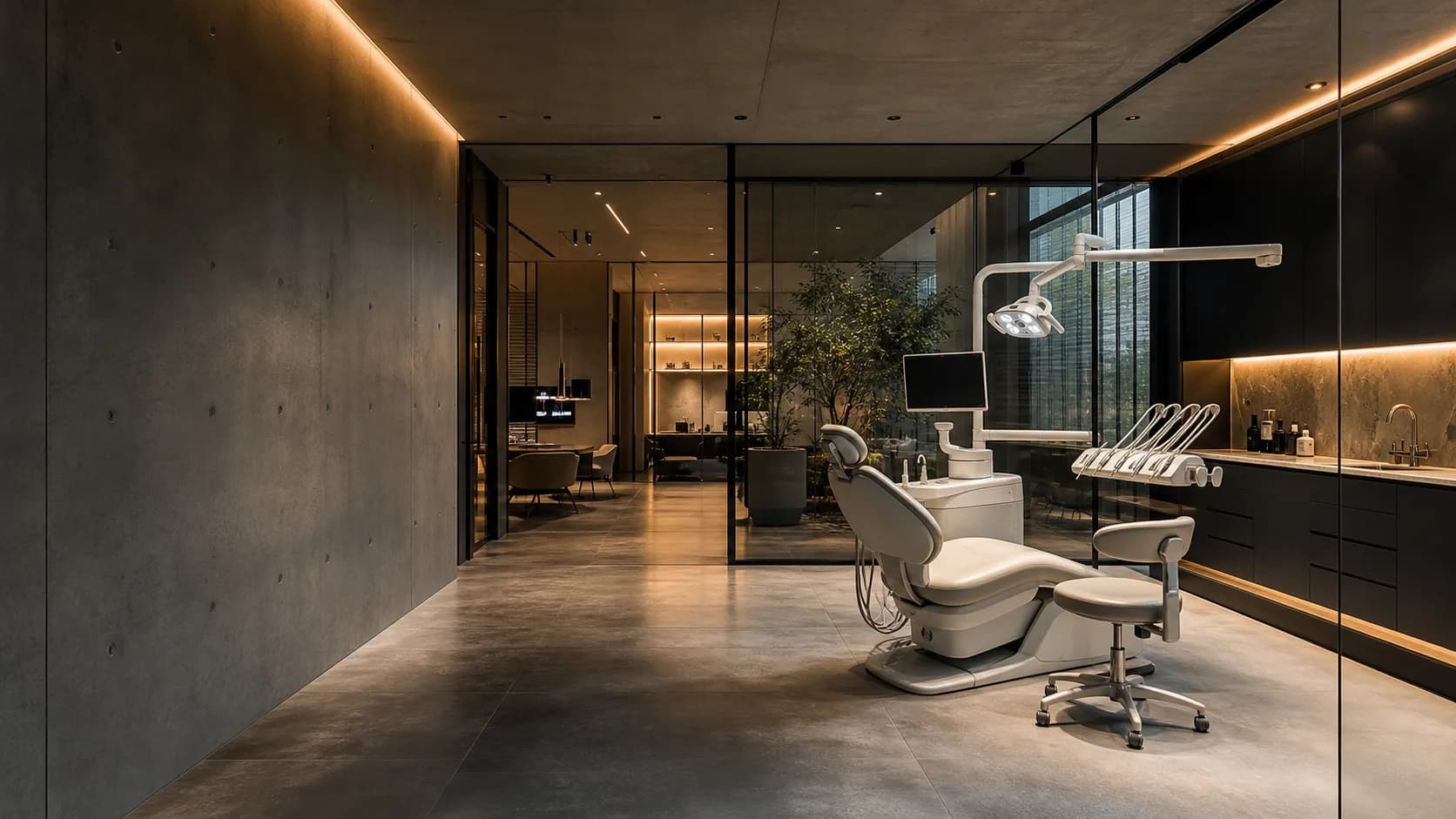 Премиальный интерьер стоматологической клиники в loft-стиле
